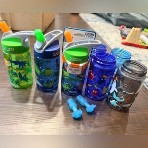 CamelBak Kids Water Bottle Collection - Green, Blue, Gray